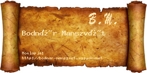Bodnár Manszvét névjegykártya
